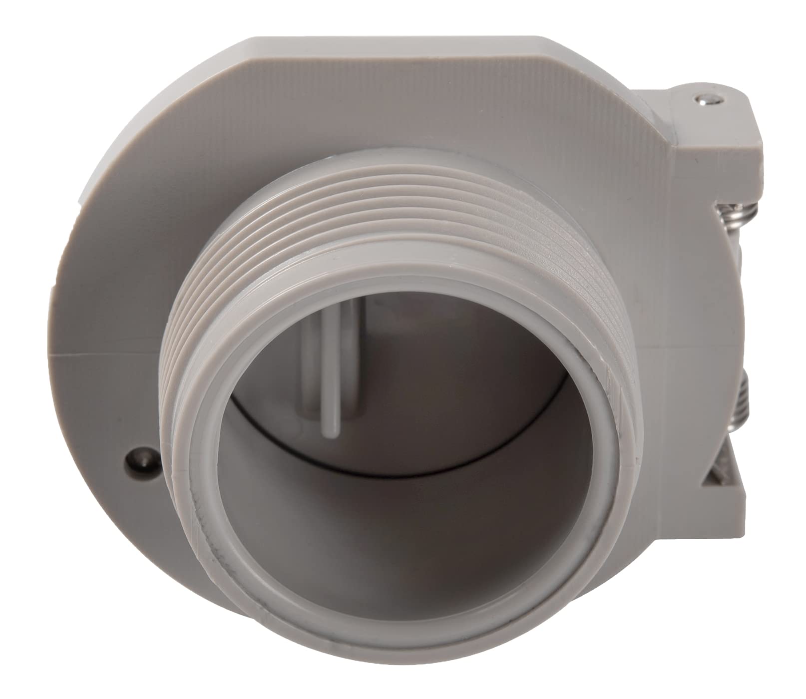 ATIE spring-loaded cover closure demonstrated on wall fitting