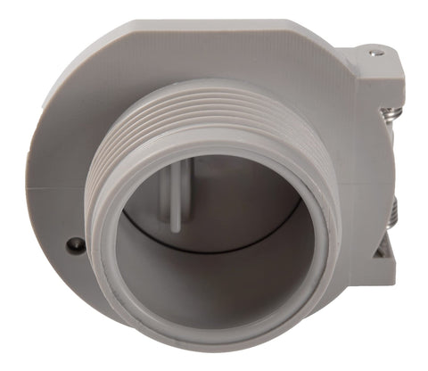 ATIE spring-loaded cover closure demonstrated on wall fitting