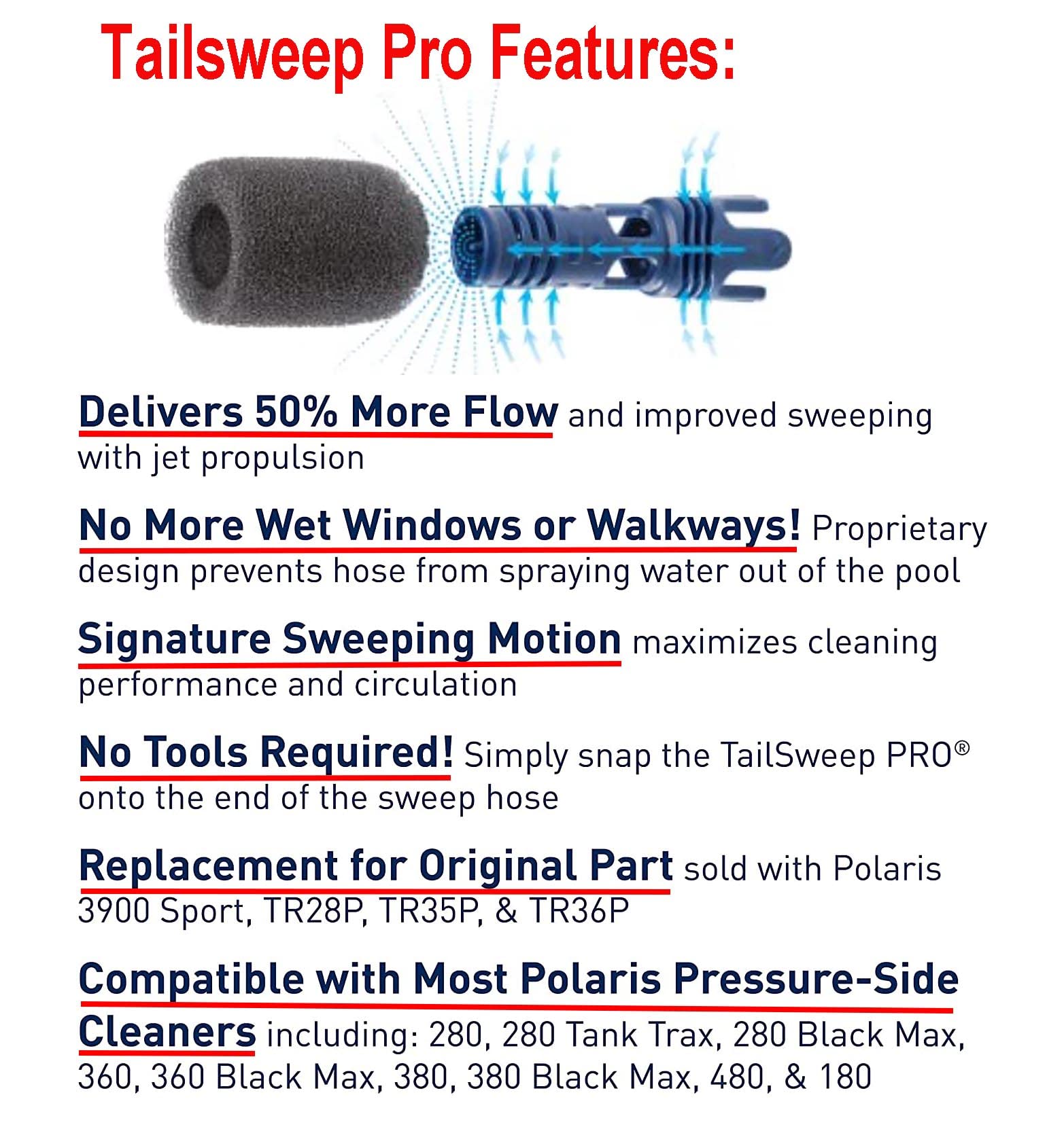 ATIE TailSweep Pro TSP10S compatibility with Polaris cleaners for multiple models