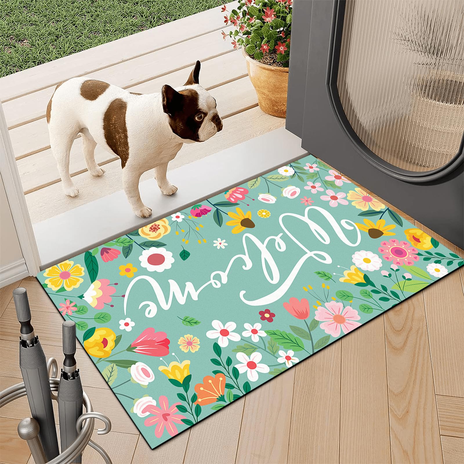 Atiloy easy-clean mat that cleans quickly with hose or sponge.