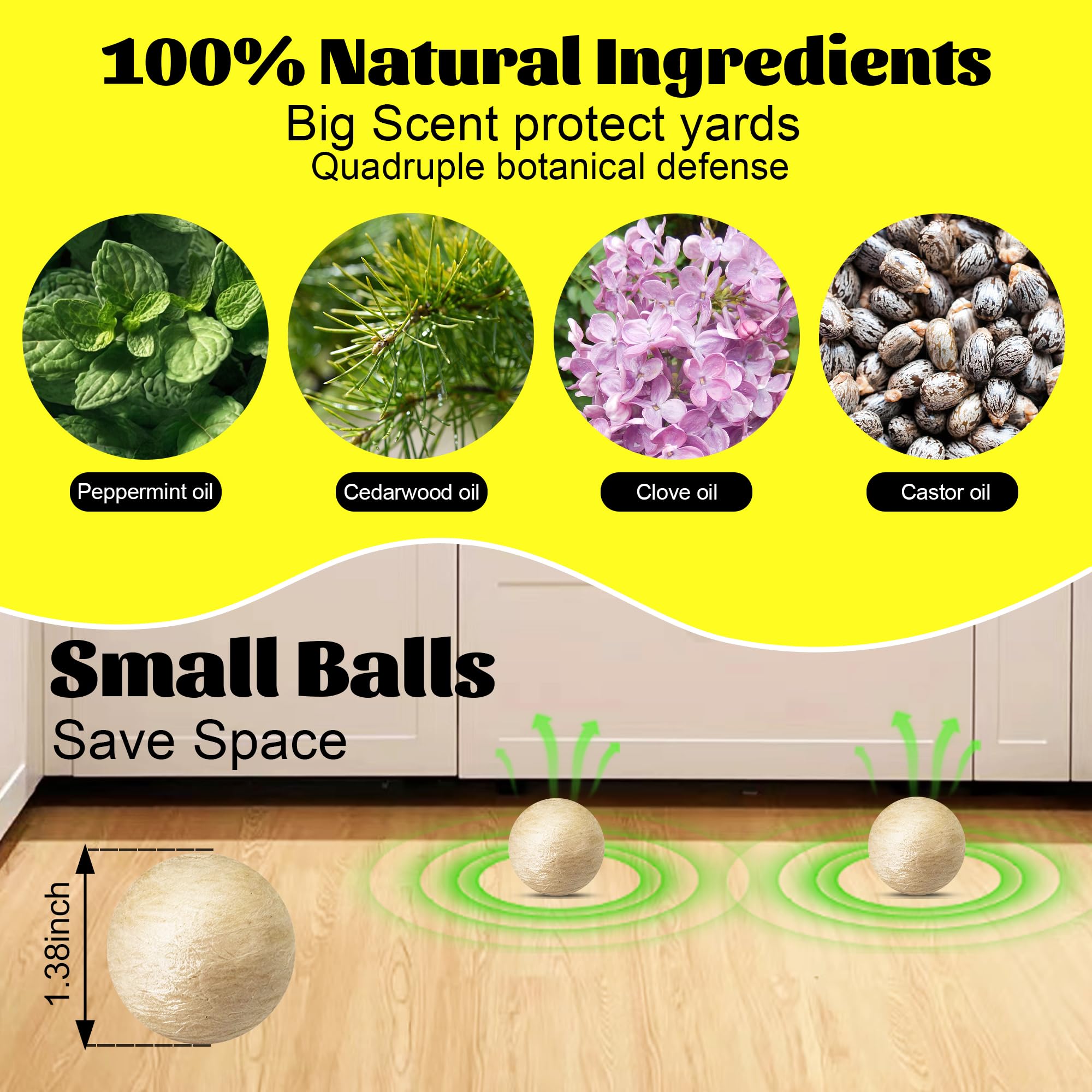 Atindirey long-lasting-scent balls release peppermint gradually for weeks of protection