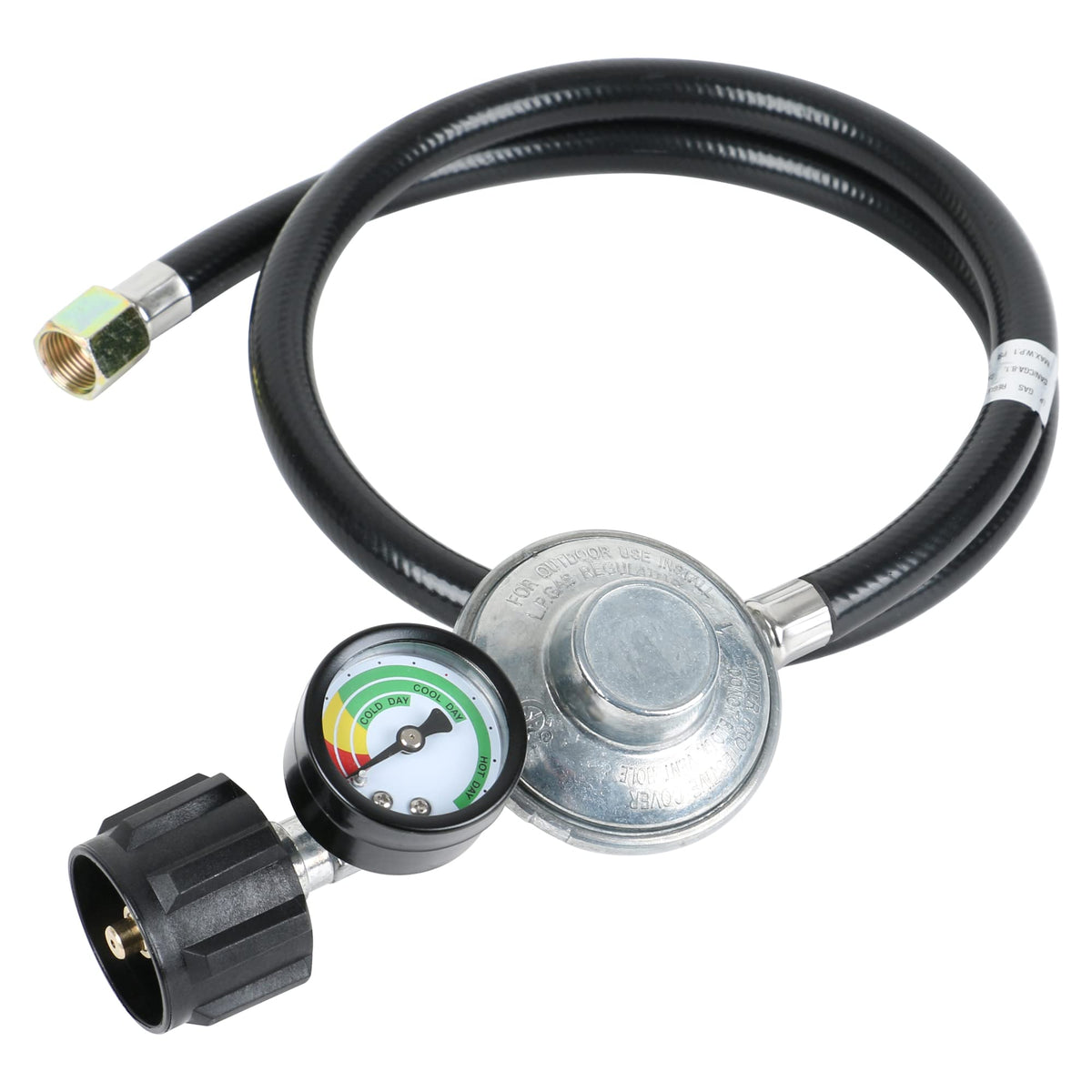 ATKKE 3ft propane hose regulator with gauge shows remaining fuel clearly for safe grilling