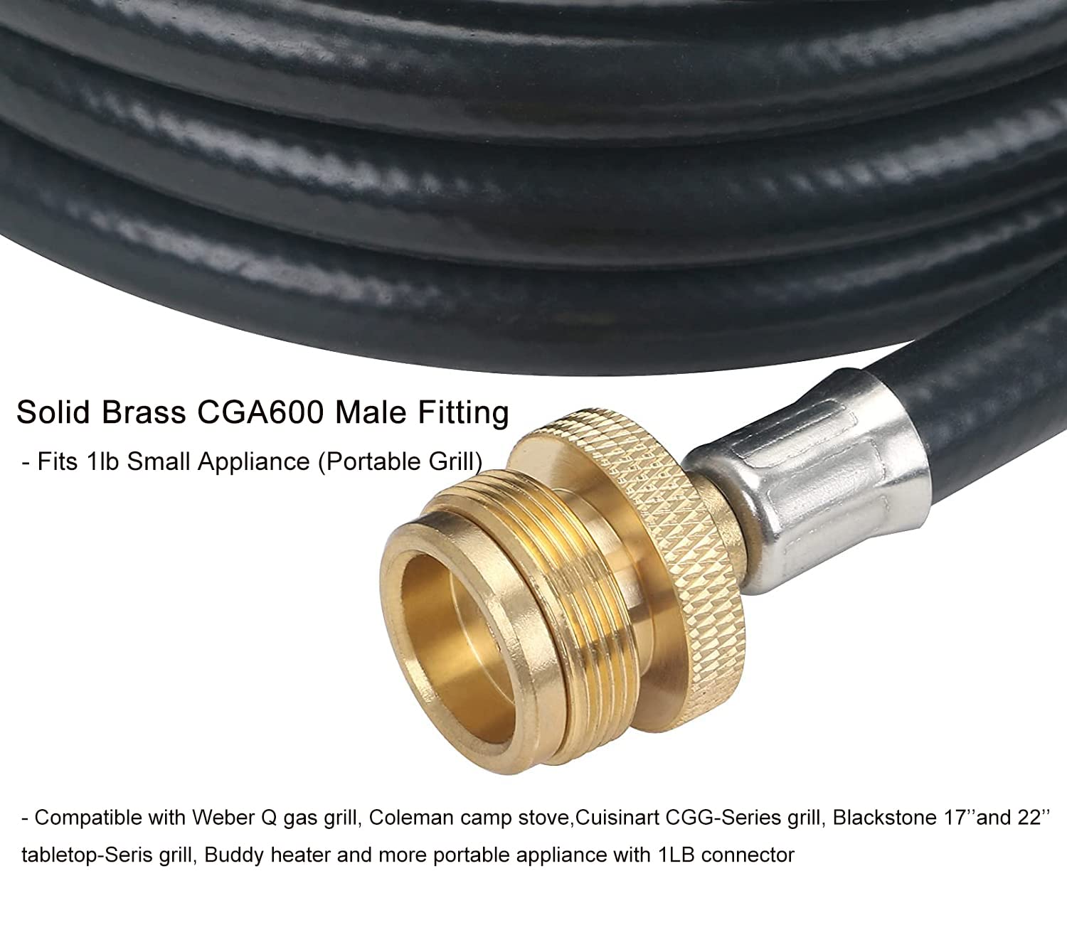 ATKKE durable brass fittings and rugged rubber hose ensure leak-free connections.