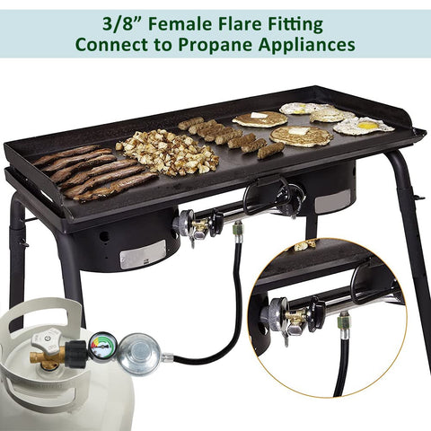 ATKKE three-eighths female flare fitting supports common grill connections