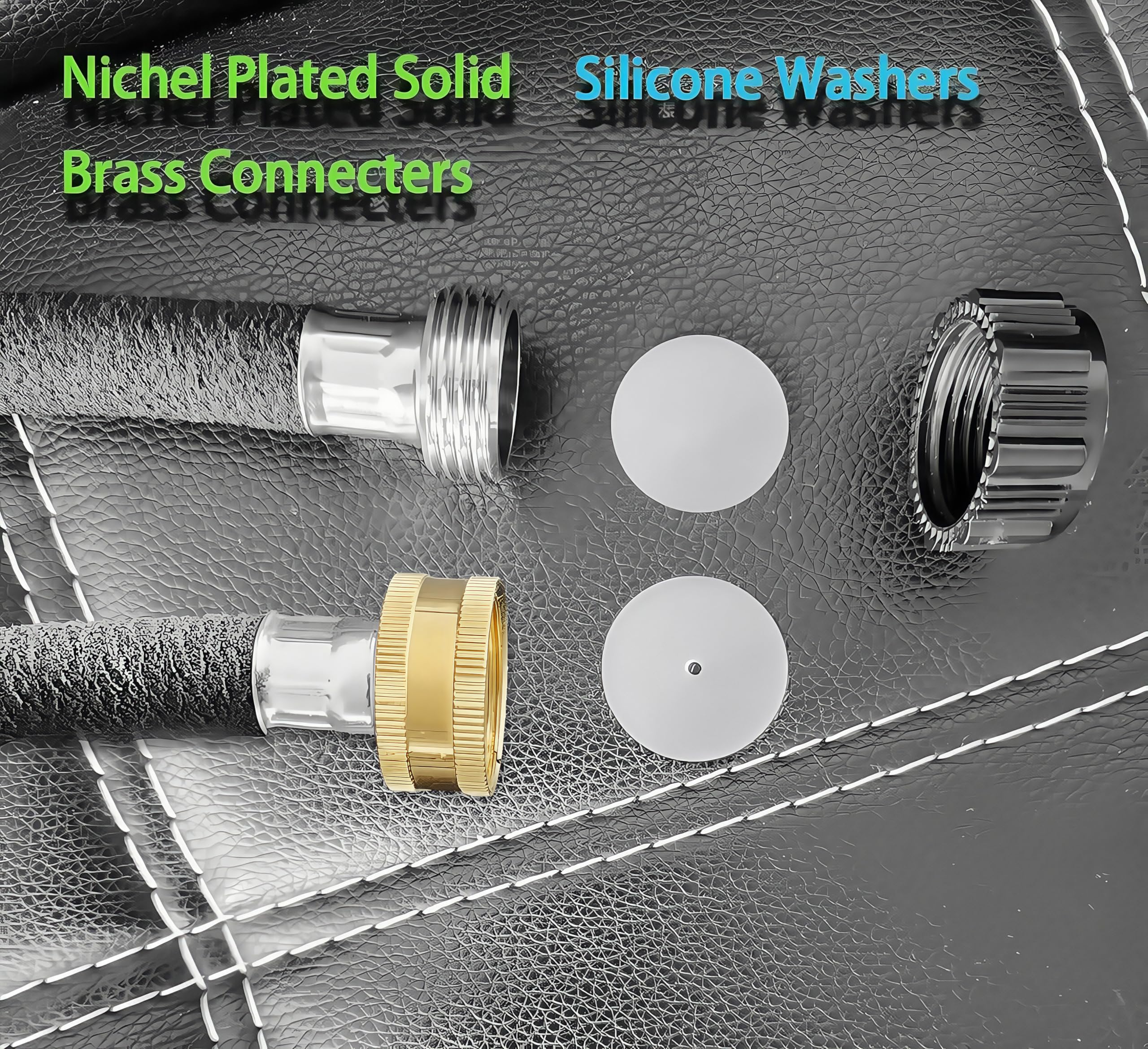 Atlantic flat-design soaker hose stretched around plants for easy hands-free watering.