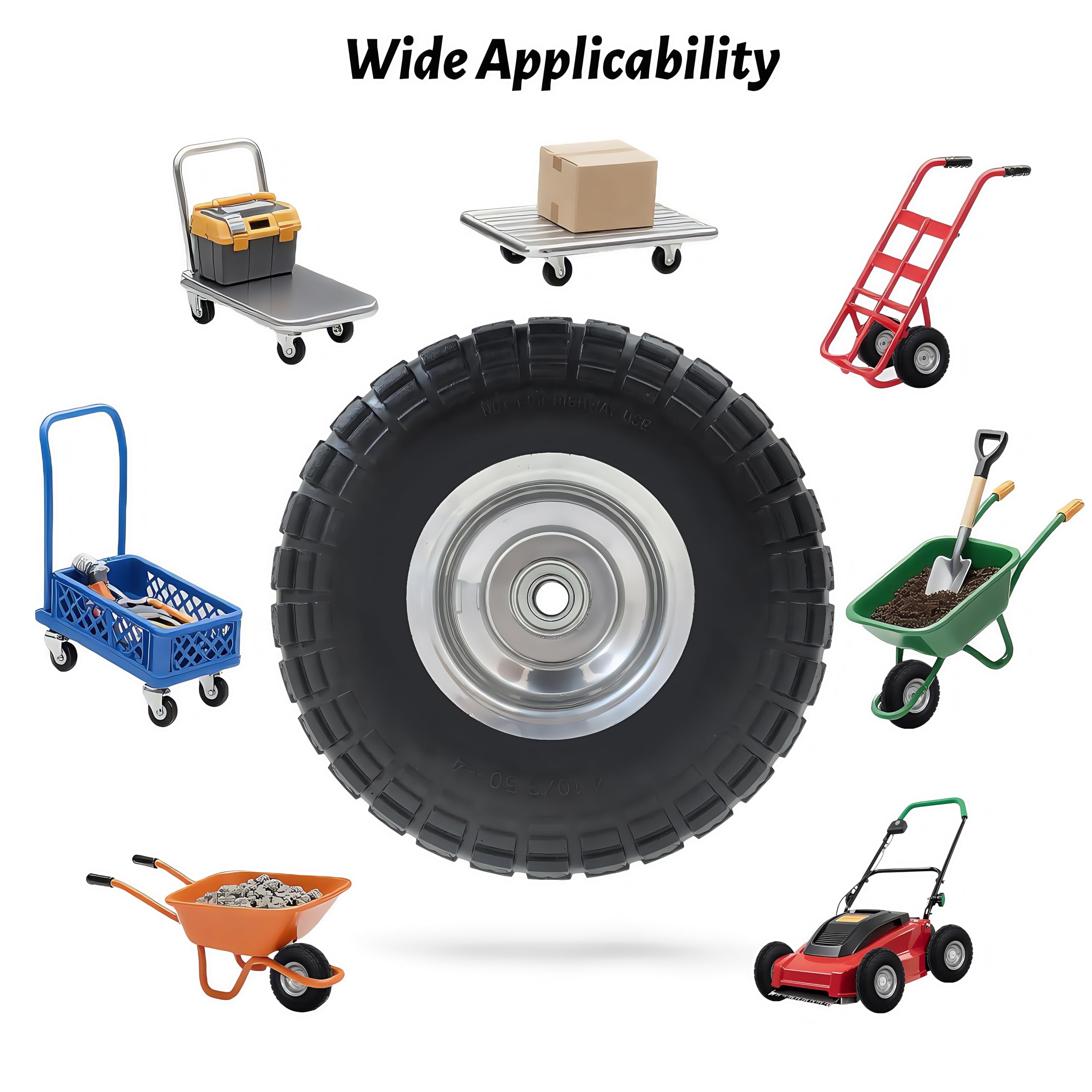Atlantic solid PU wheel ball-bearing detail emphasizes smooth rolling and long-lasting performance.