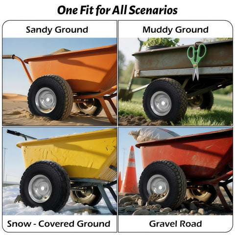 Atlantic solid PU wheel mounted on a hand truck demonstrates easy universal fit.