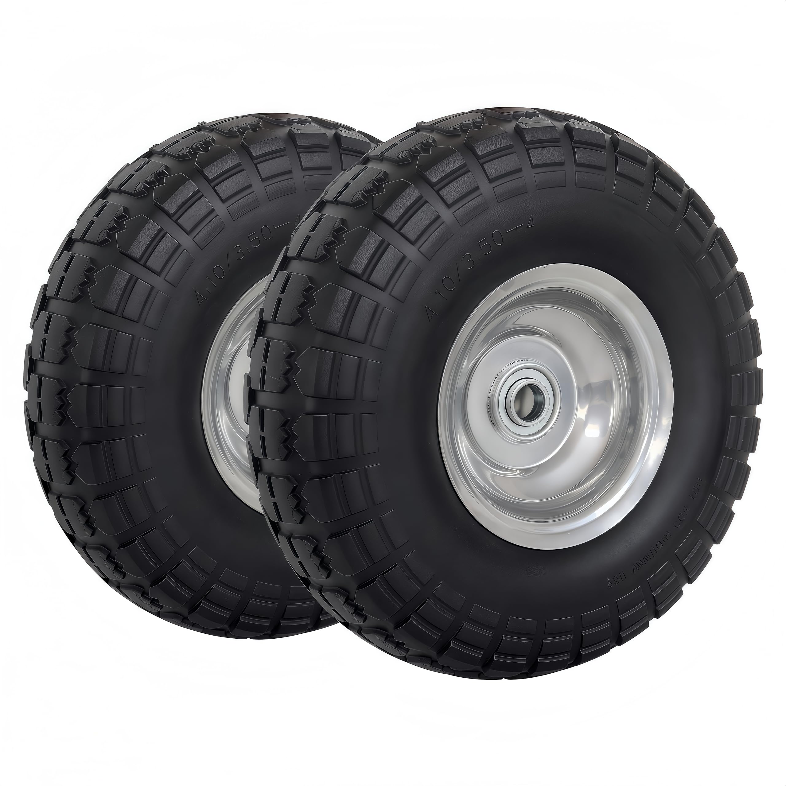 Atlantic solid PU wheel side view shows rugged 10-inch design for heavy-duty hand trucks.