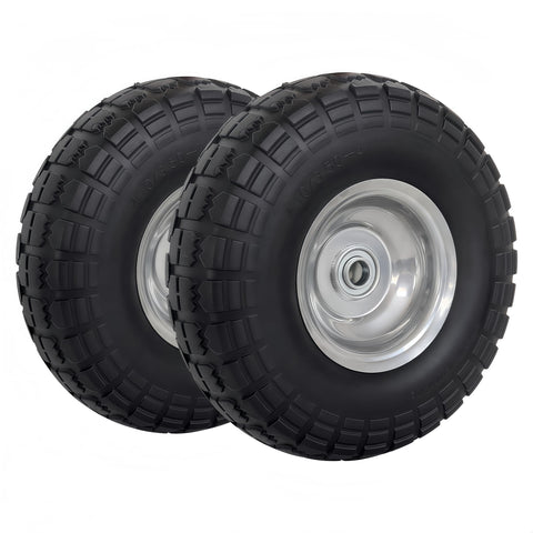 Atlantic solid PU wheel side view shows rugged 10-inch design for heavy-duty hand trucks.