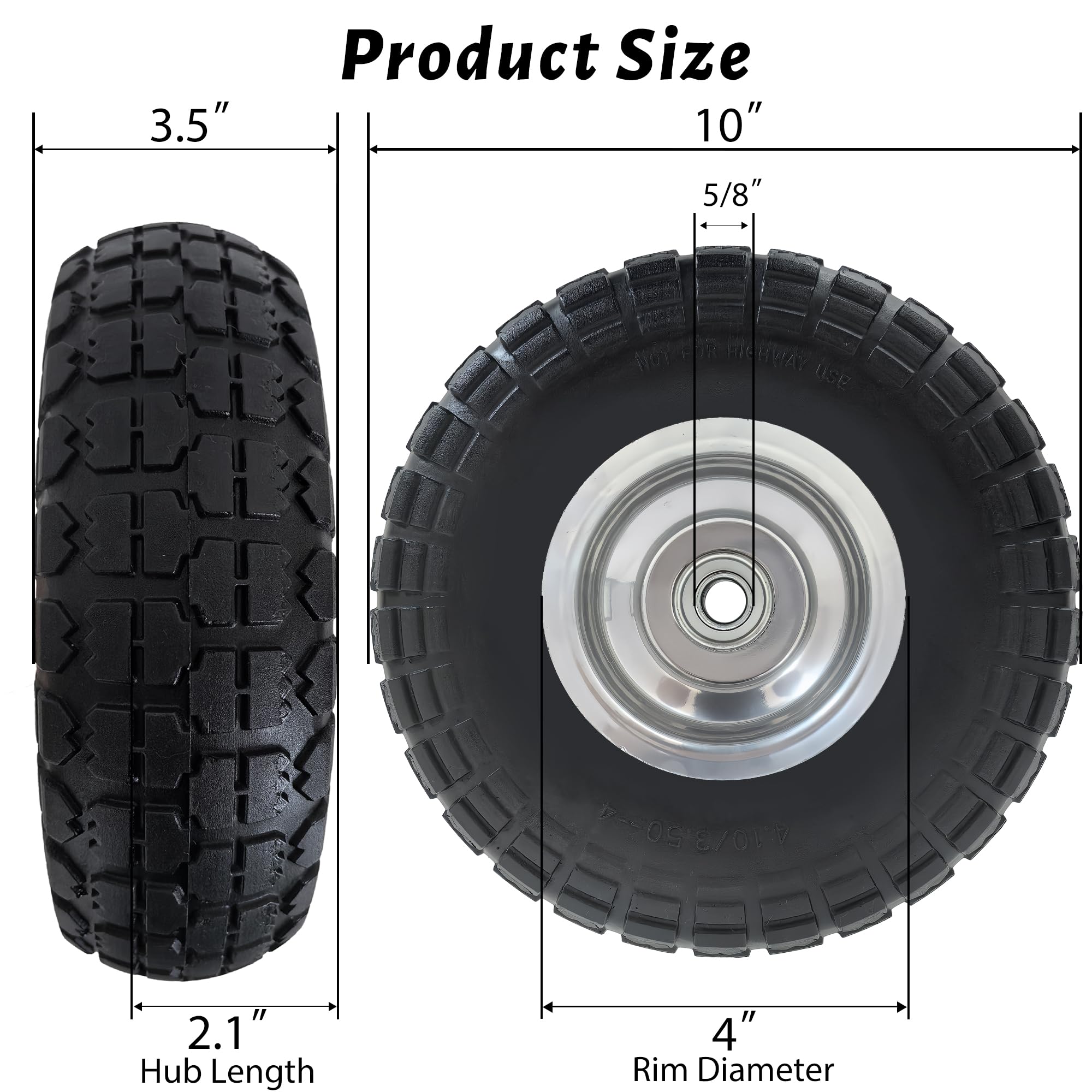 Atlantic solid PU wheel tread close-up highlights oil and chemical resistance for all-terrain use.