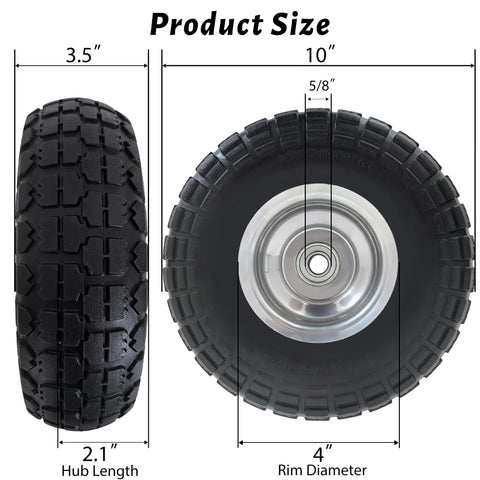 Atlantic solid PU wheel tread close-up highlights oil and chemical resistance for all-terrain use.