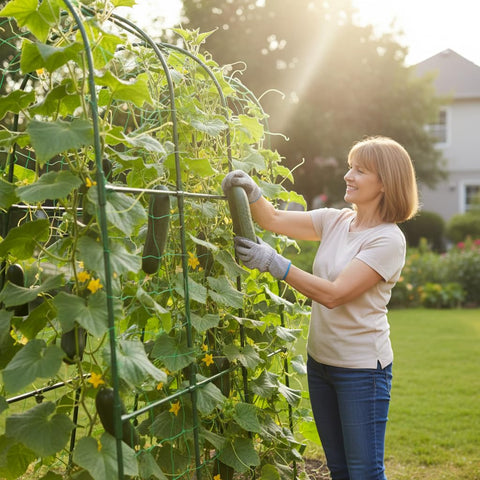 ATLIKE galvanized steel trellis frame stands up to rain and sun for durability.