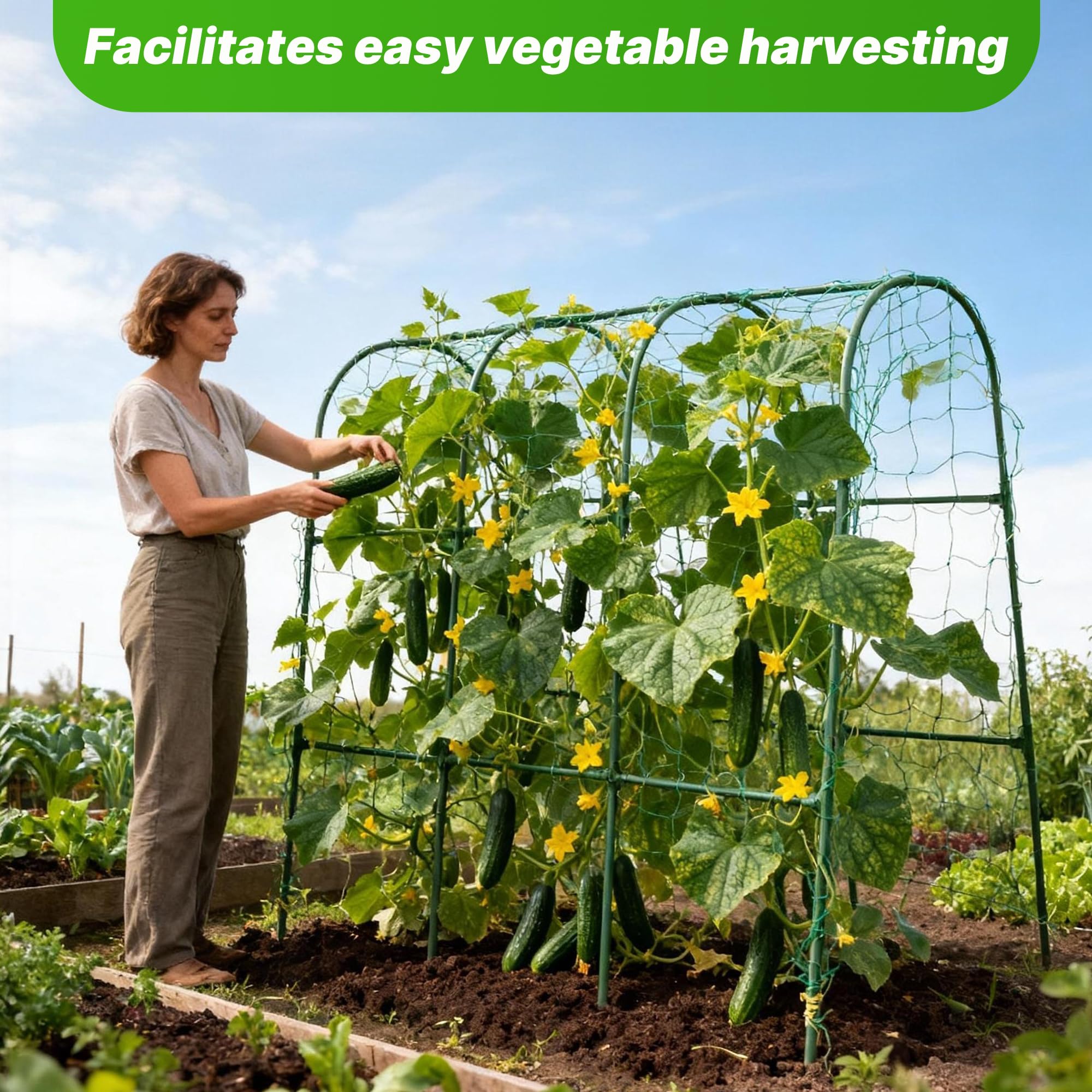 ATLIKE U-shaped plant support frame provides sturdy climbing support.