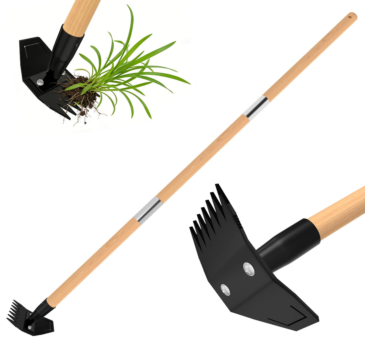 ATLRGISL weed puller with dual-head long handle for efficient yard work