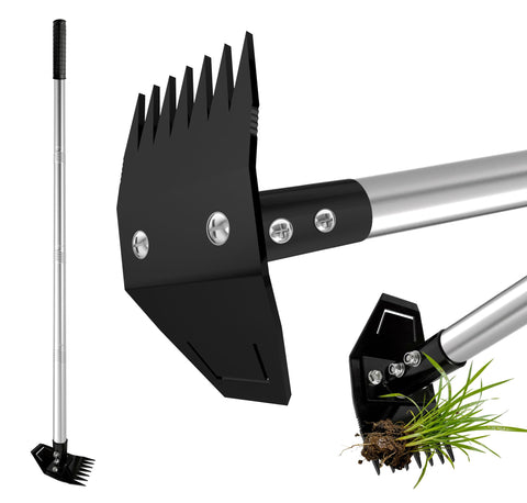 ATLRGISL weed puller with 58-inch handle for easy standing weed removal.