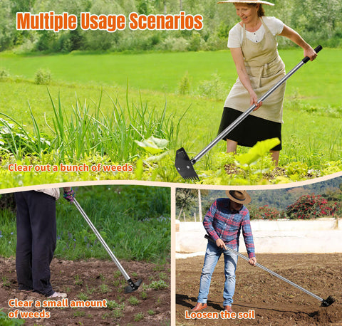 ATLRGISL 2-in-1 tool for cultivation and uprooting in beds.