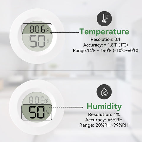 Compact Atogou hygrometer fits tight spaces like terrariums and drawers.