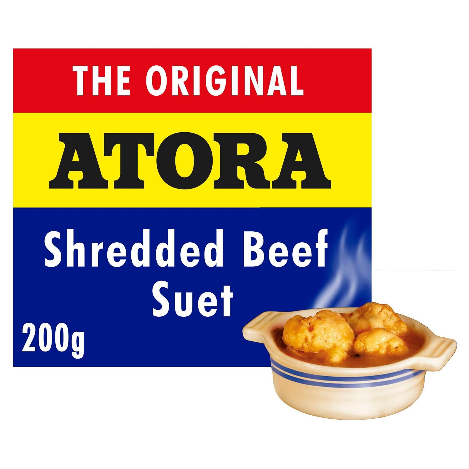 The Atora Shredded Beef Suet 200g pack-2 front view supports easy pastry preparation