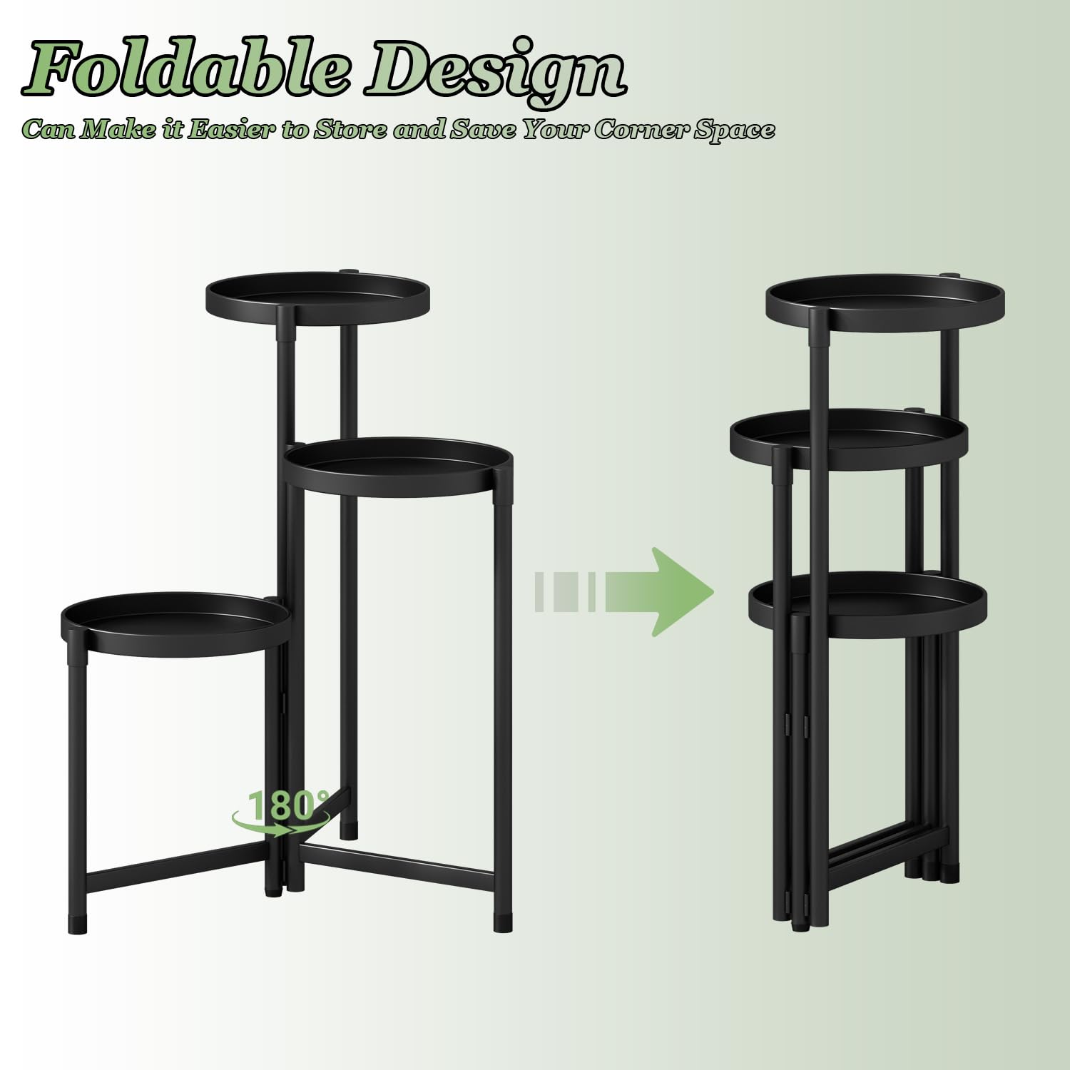 Atpddpey heavy-duty metal plant shelf provides sturdy indoor-outdoor support.