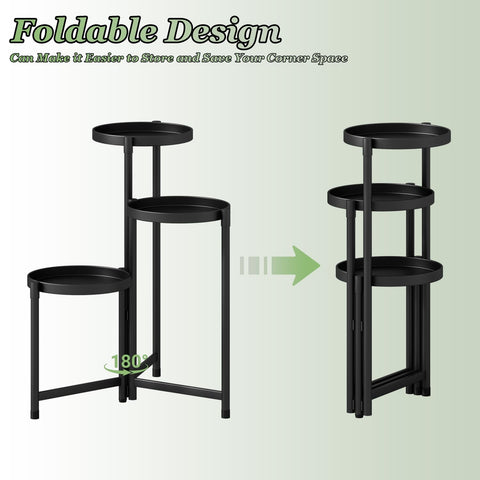 Atpddpey heavy-duty metal plant shelf provides sturdy indoor-outdoor support.