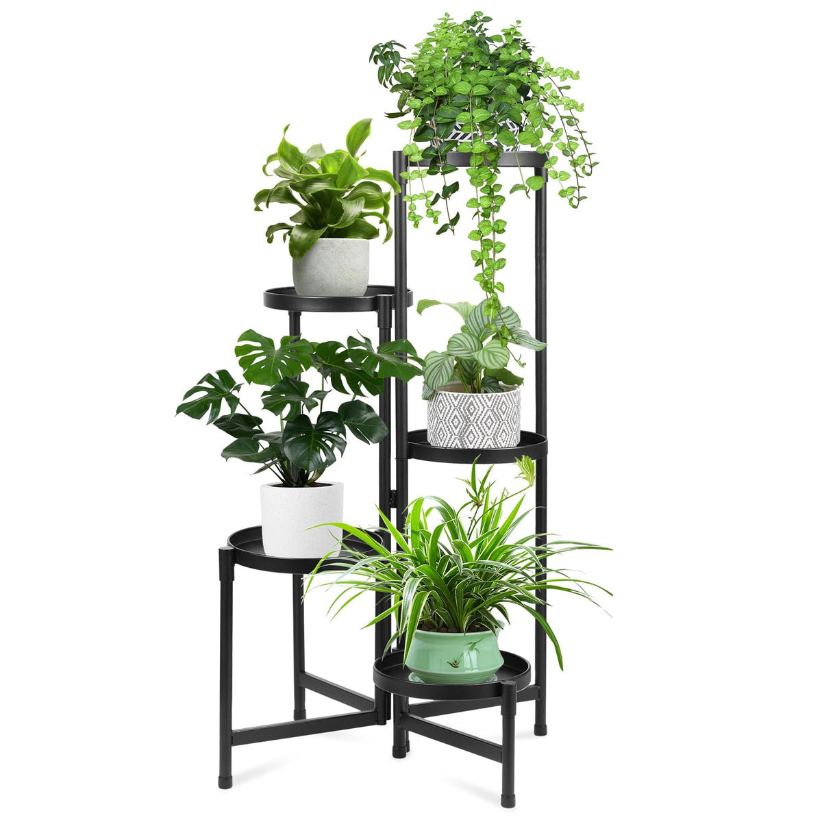 Atpddpey plant stand side view highlights space-saving design for indoor corners.