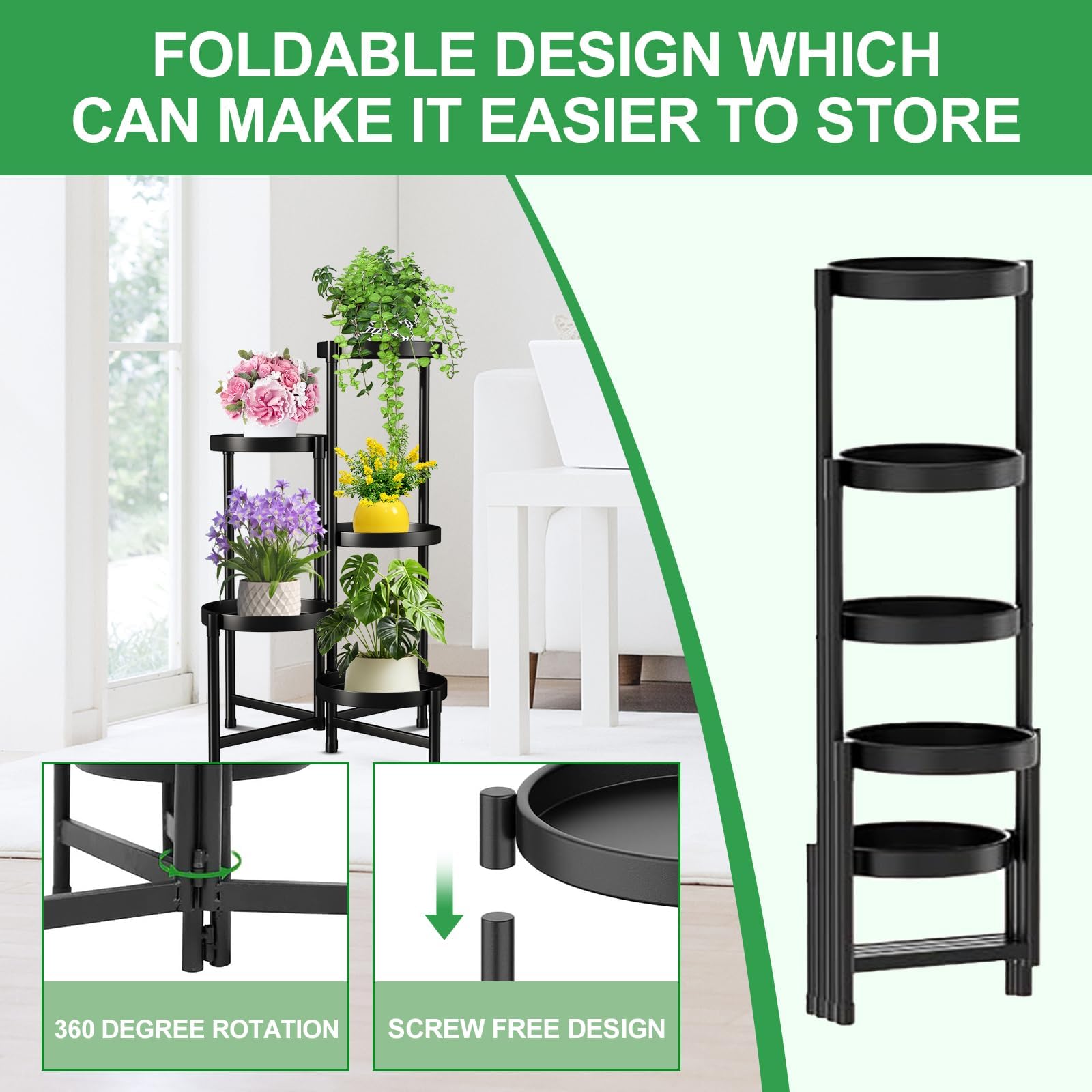Atpddpey top view highlights five removable trays for flexible plant arrangement.