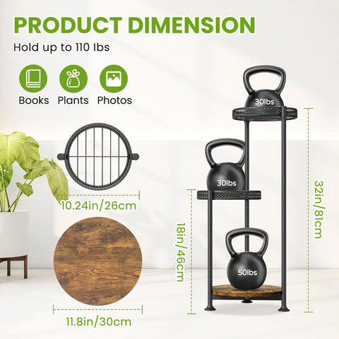 Atpddpey 3-tier wood base closeup shows sturdy support and finish.