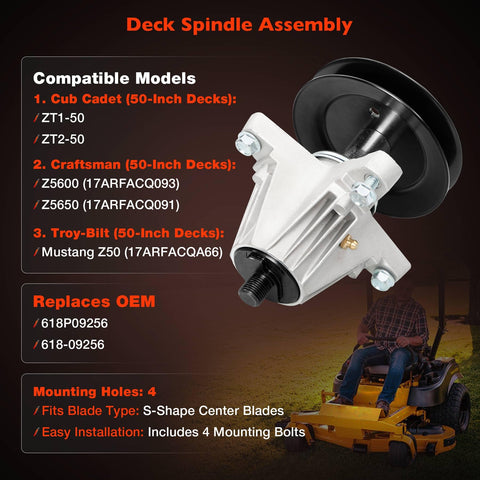 ATRACYPART deck spindle assembly for Cub Cadet ZT2-50 50-inch deck