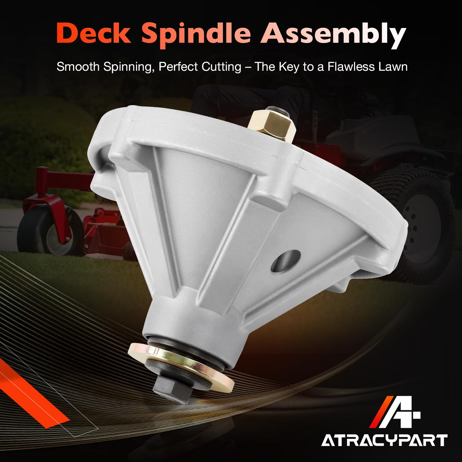 ATRACYPART deck spindle bearing inside view highlights precision-sealed bearings for longevity.