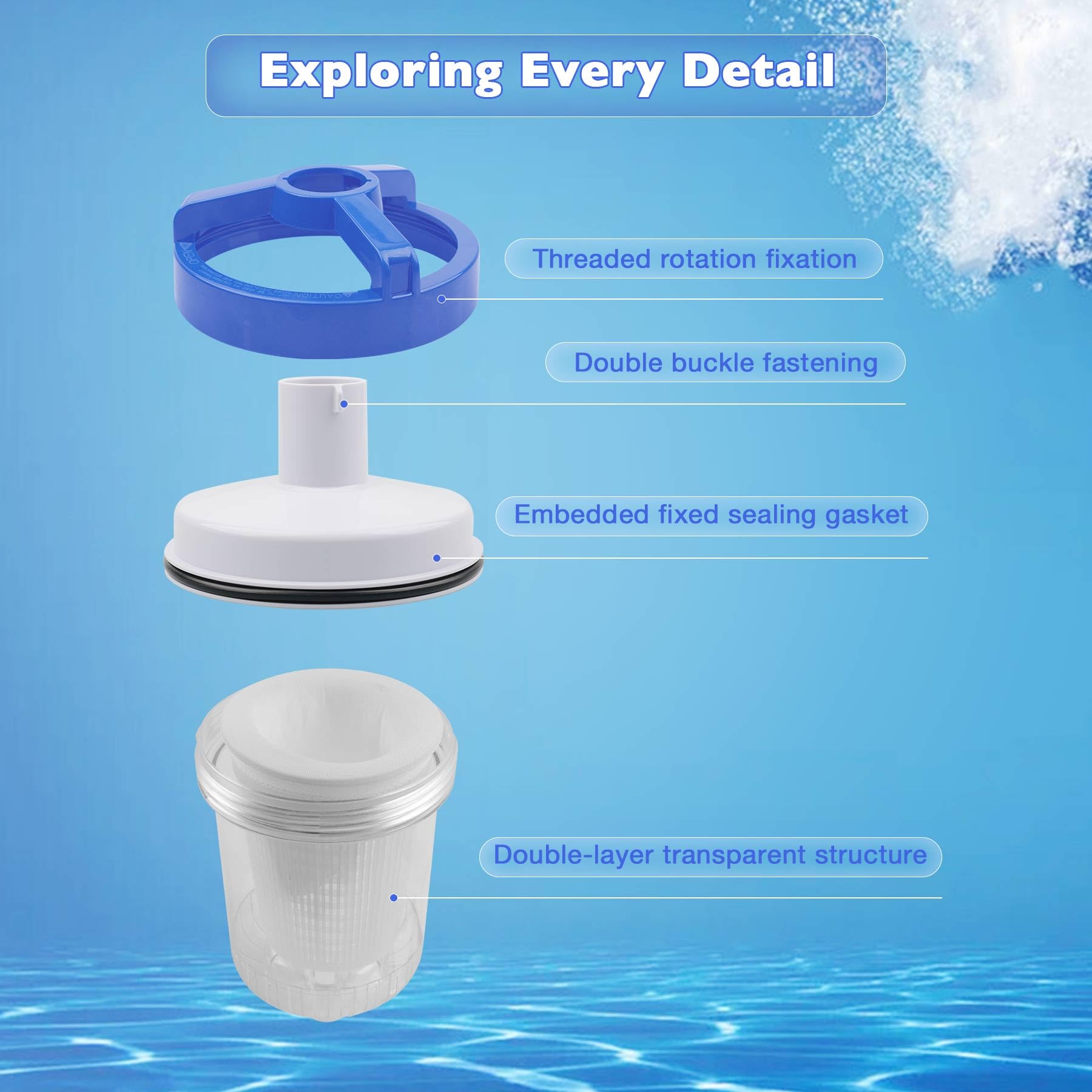 ATRACYPART inline leaf catcher durable construction for long-term pool maintenance
