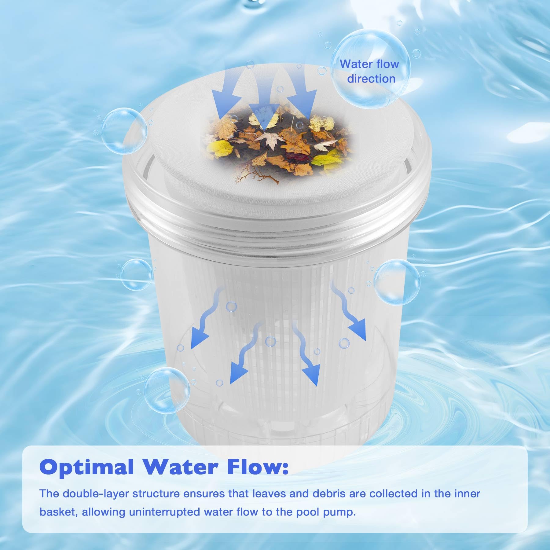 ATRACYPART inline leaf catcher quick maintenance with twist-off top access