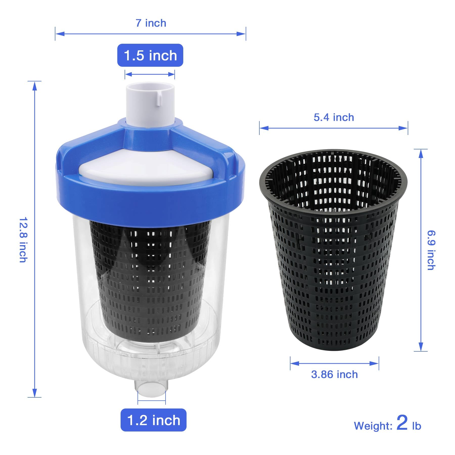ATRACYPART inline leaf catcher included skimmer socks add filtration capacity