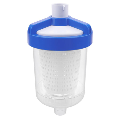 ATRACYPART inline leaf catcher top view shows durable canister for easy debris capture