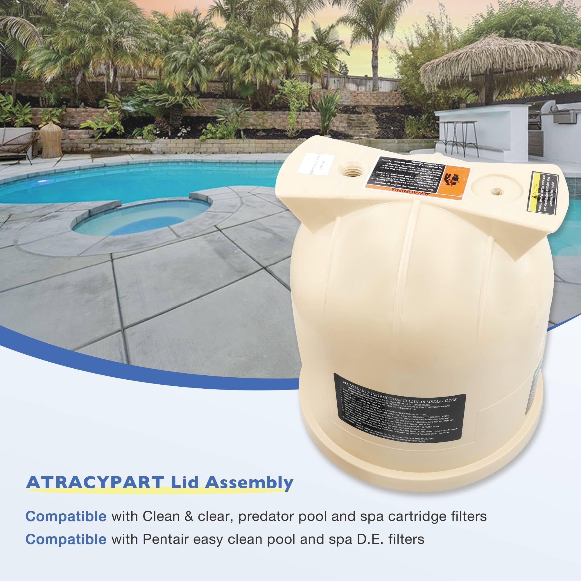 ATRACYPART lid seal close-up shows a tight, leak-proof seal for steady water pressure