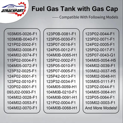 ATRACYPART replacement tank showing OE numbers 594112 and 84004115.
