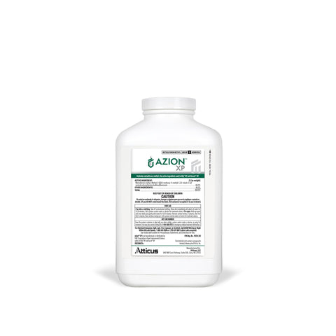 Atticus Azion XP 16oz bottle label highlights bermudagrass and St. Augustine grass weed control benefits