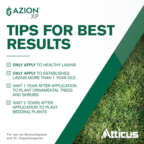 Azion XP applied to bermudagrass demonstrating selective weed suppression