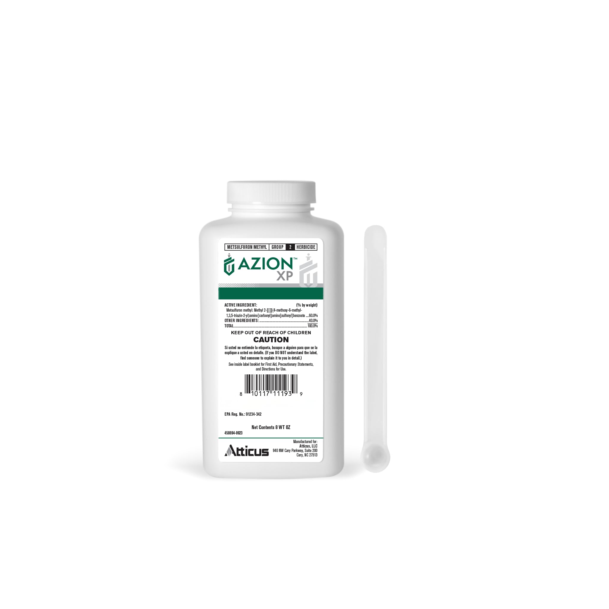 Atticus Azion XP bottle with label for precise application guidance.