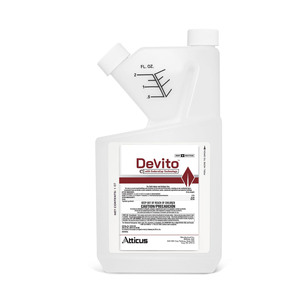 Atticus Devito CS 32oz bottle front view for indoor and outdoor use.