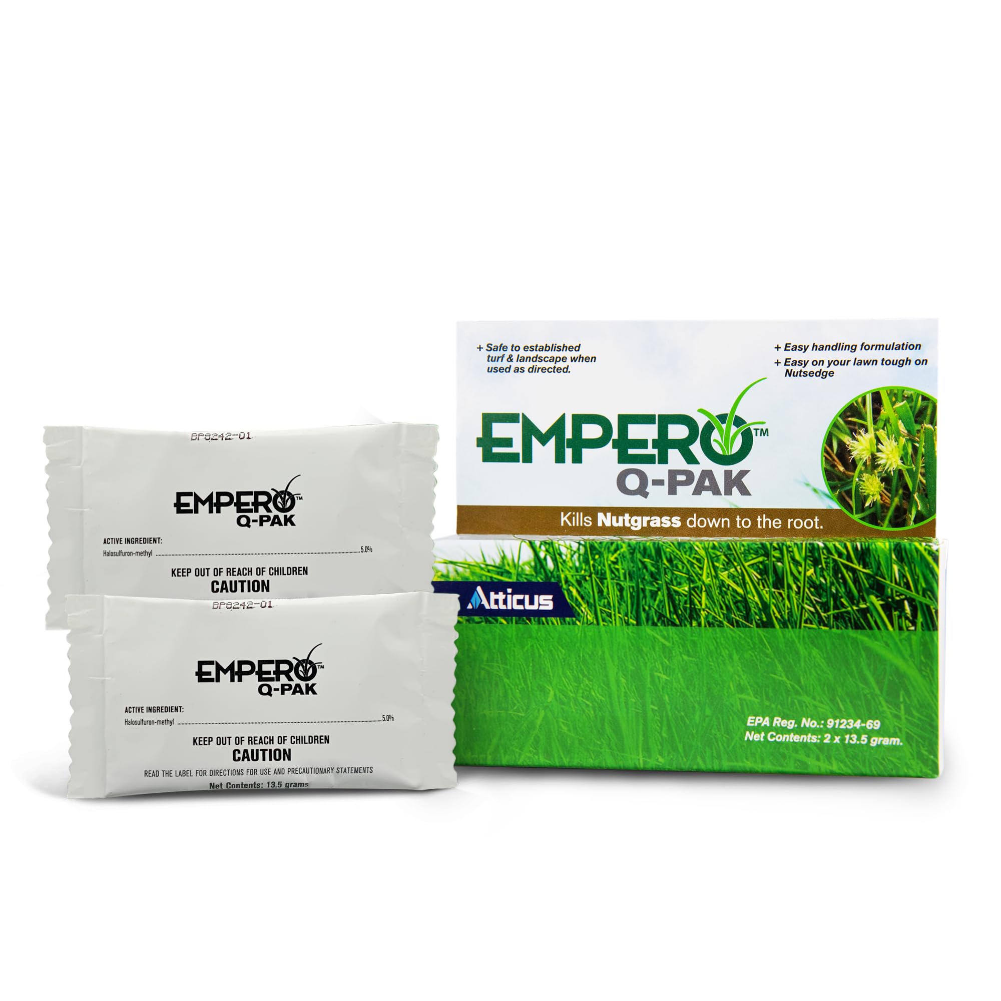Atticus Empero nutsedge killer 2-pack box for easy lawn treatment planning