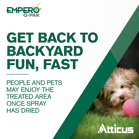 Atticus Empero Q-Pak on a treated lawn showing clear weed reduction.