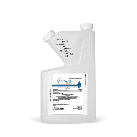 Atticus Gravex 20EW fungicide bottle for lawn disease protection.