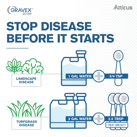 Atticus Gravex 20EW protecting garden ornamentals from infections.