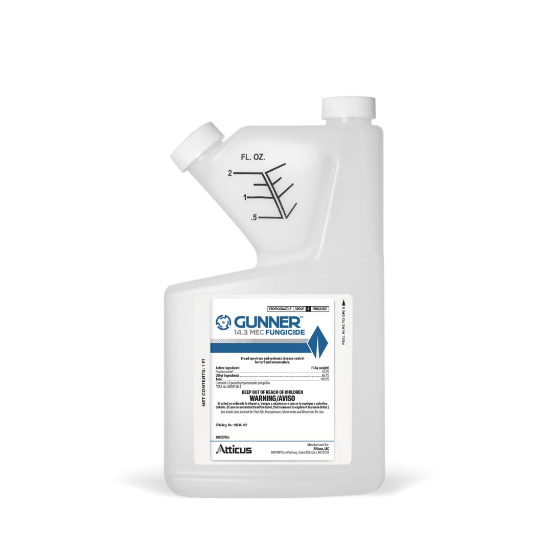Atticus Gunner 14.3 bottle pour shows easy mixing and ready-to-use fungicide.