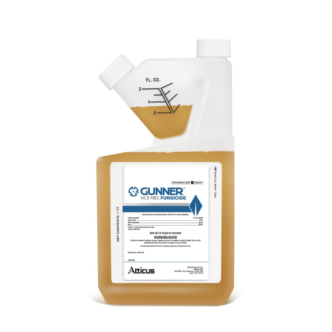 Atticus Gunner 14.3 MEC bottle pour demonstrates precise dosing for turf spraying