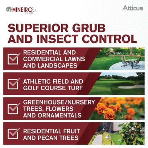 Atticus Mineiro 2F Flex lawn spraying in action targeting grubs