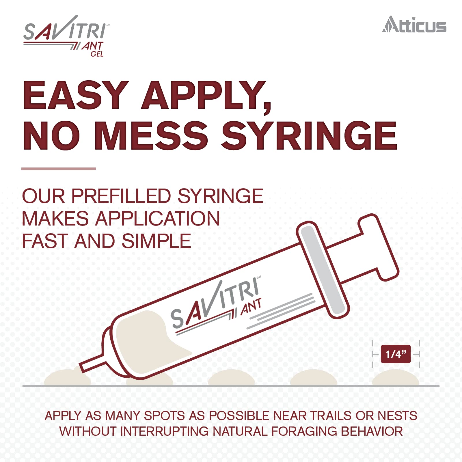 Atticus Savitri ant gel leaves no residue or odor after use