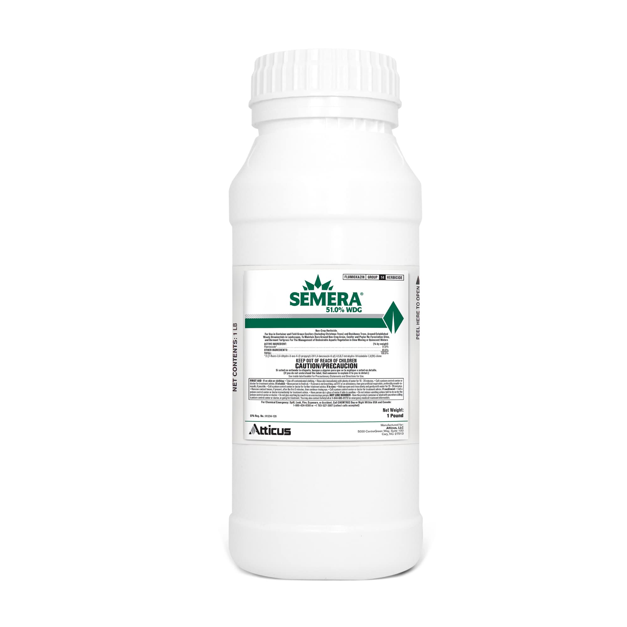 Atticus Semera bottle ready for season long aquatic weed control on ponds.