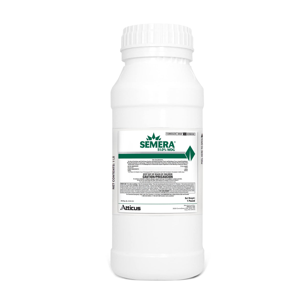 Atticus Semera bottle ready for season long aquatic weed control on ponds.
