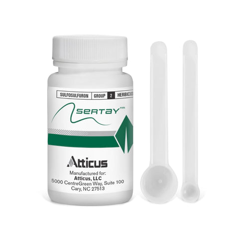 Atticus Sertay bottle front for effective southern lawn weed control.